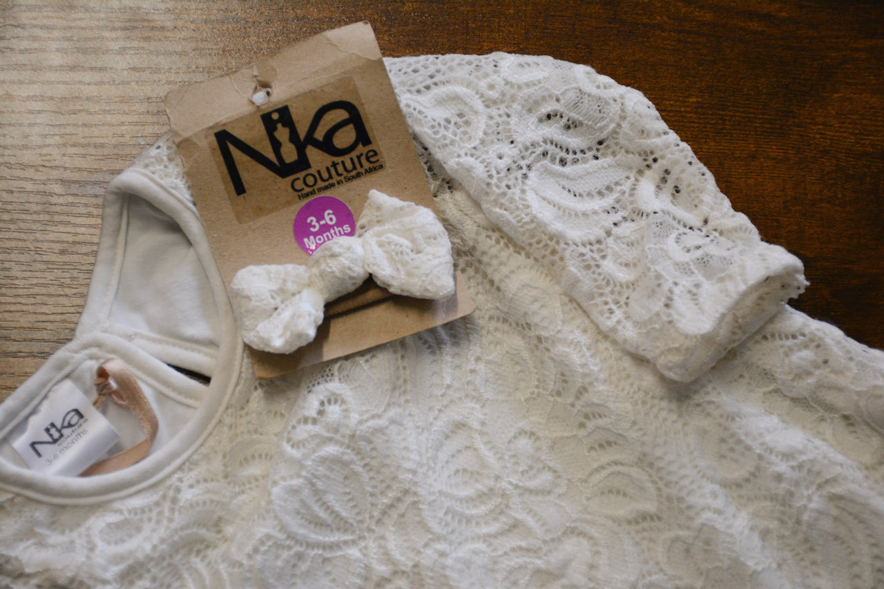 Off white lace vest long sleeve with headband