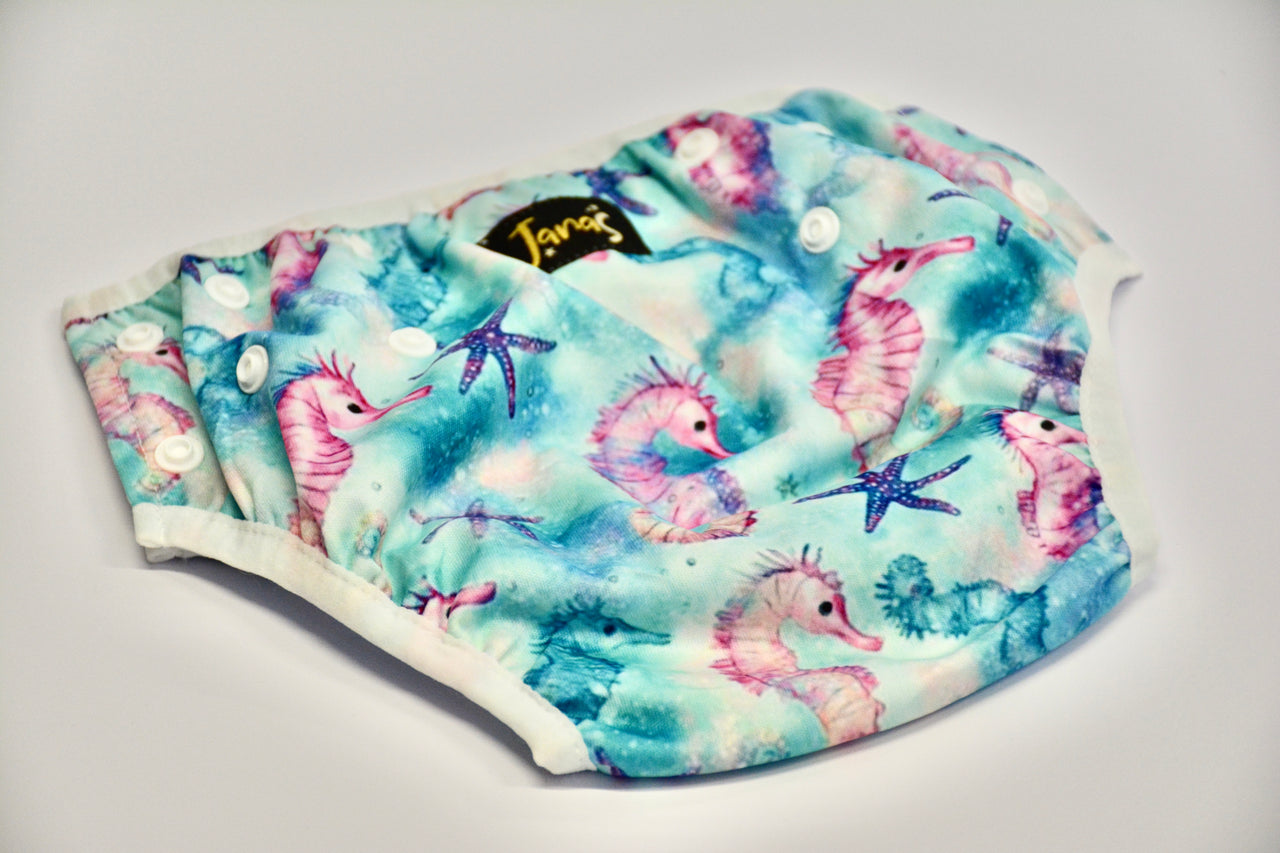 Pink Seahorse Swim Diaper