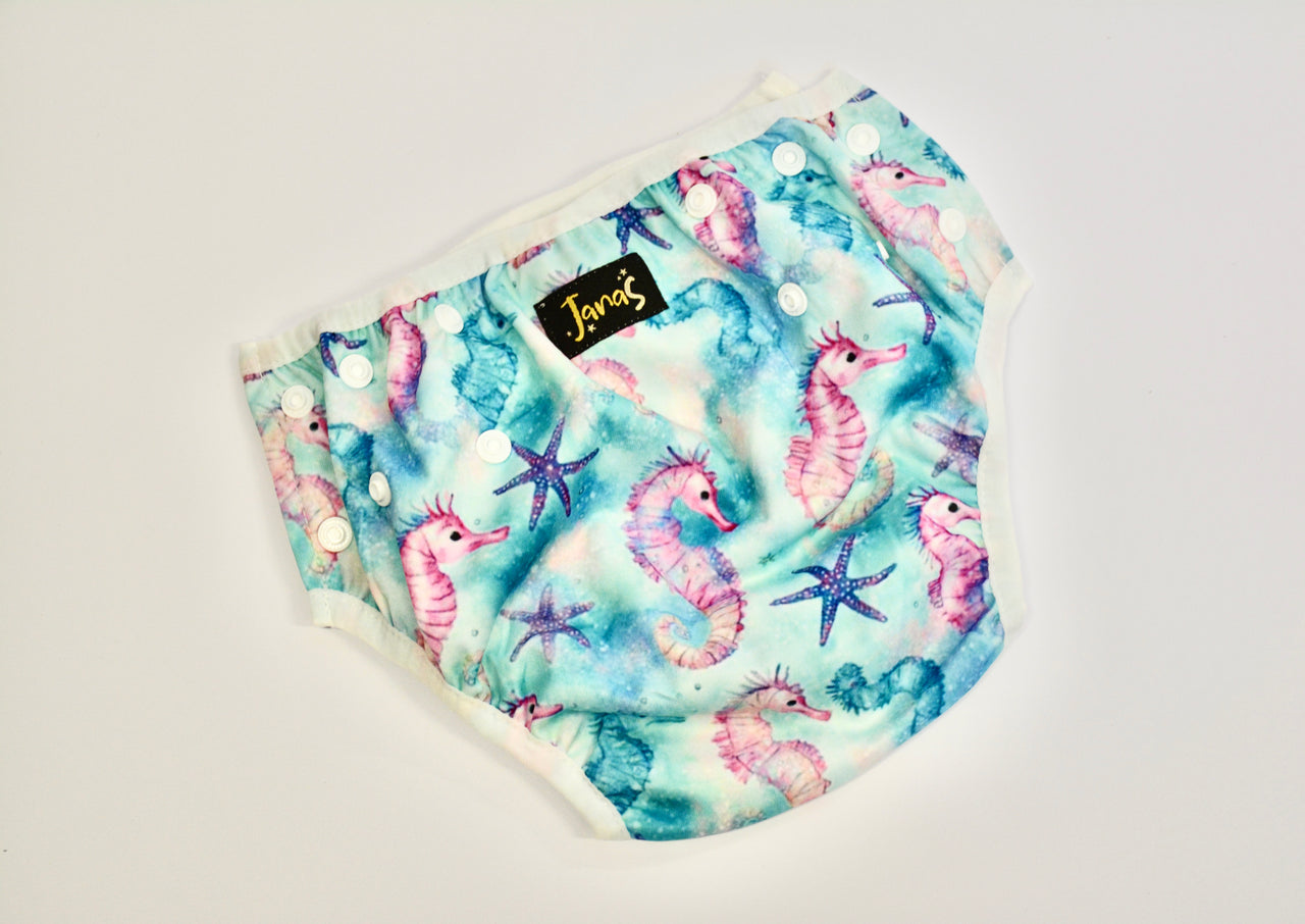 Pink Seahorse Swim Diaper