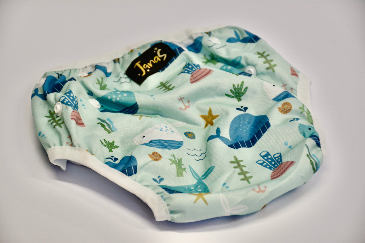 Whales Swim Diaper