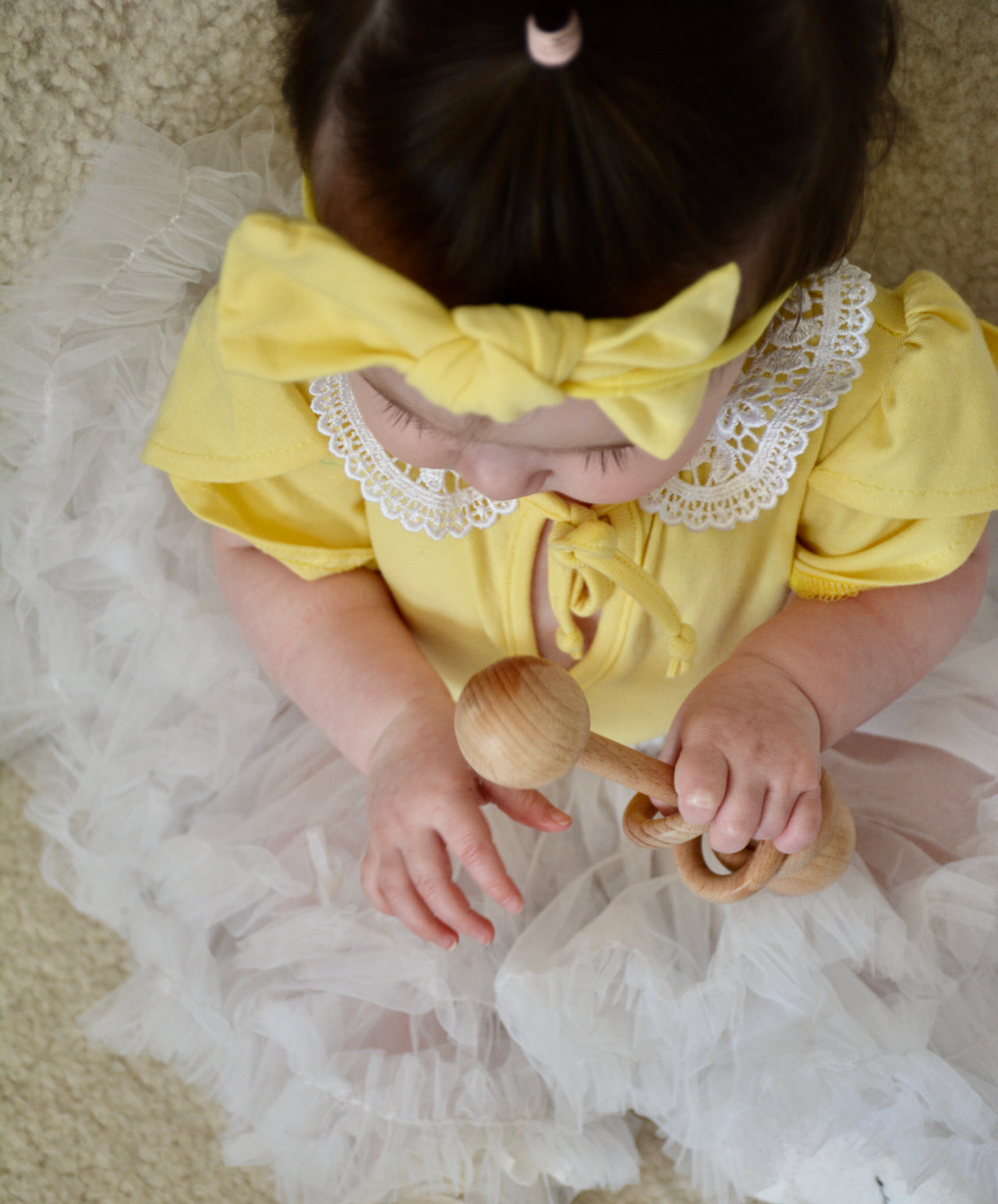 Nika - Yellow girl vest and headband set
