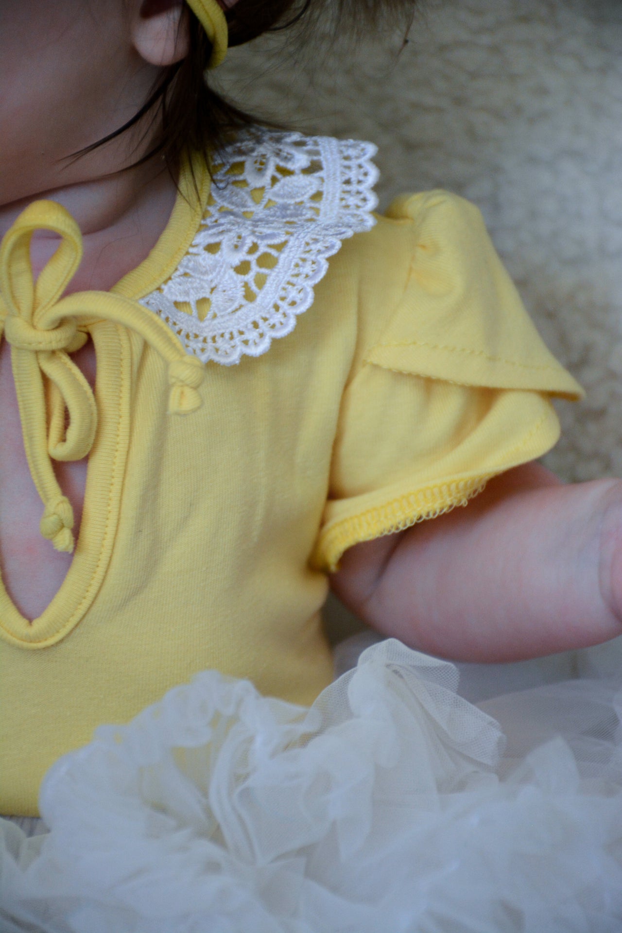 Nika - Yellow girl vest and headband set