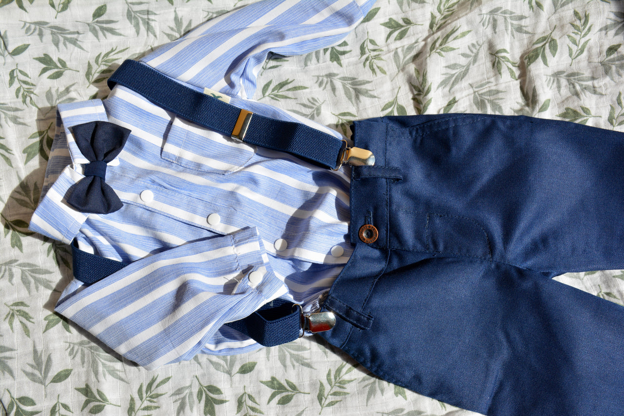 Little lads long set - Blue stripe and Navy
