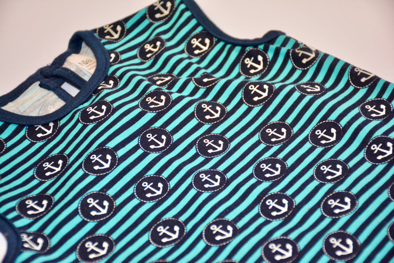 Nika - Navy Anchors Sleeveless Boy Vest
