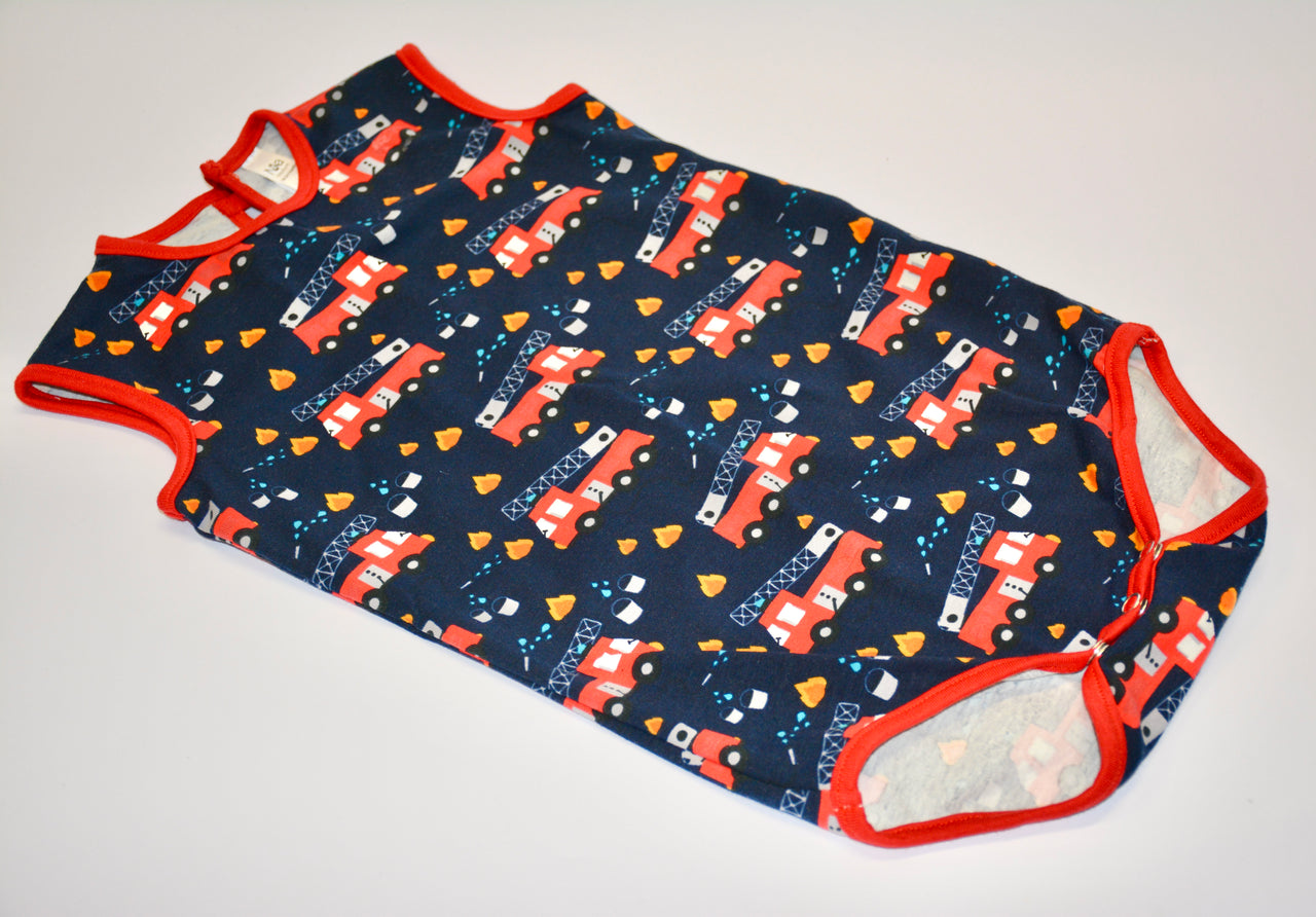 Nika - Navy Fire Truck Sleeveless Boy Vest