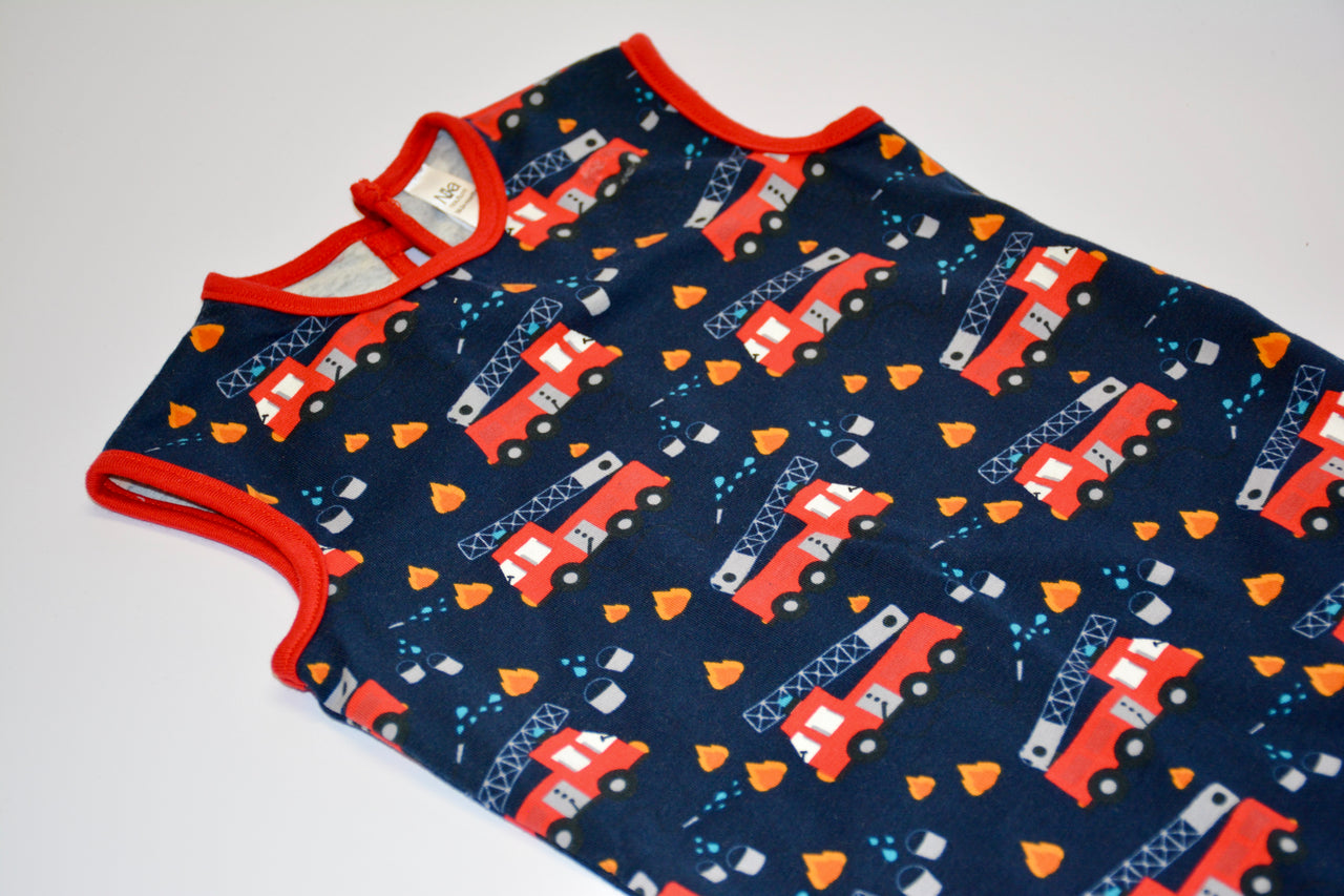 Nika - Navy Fire Truck Sleeveless Boy Vest