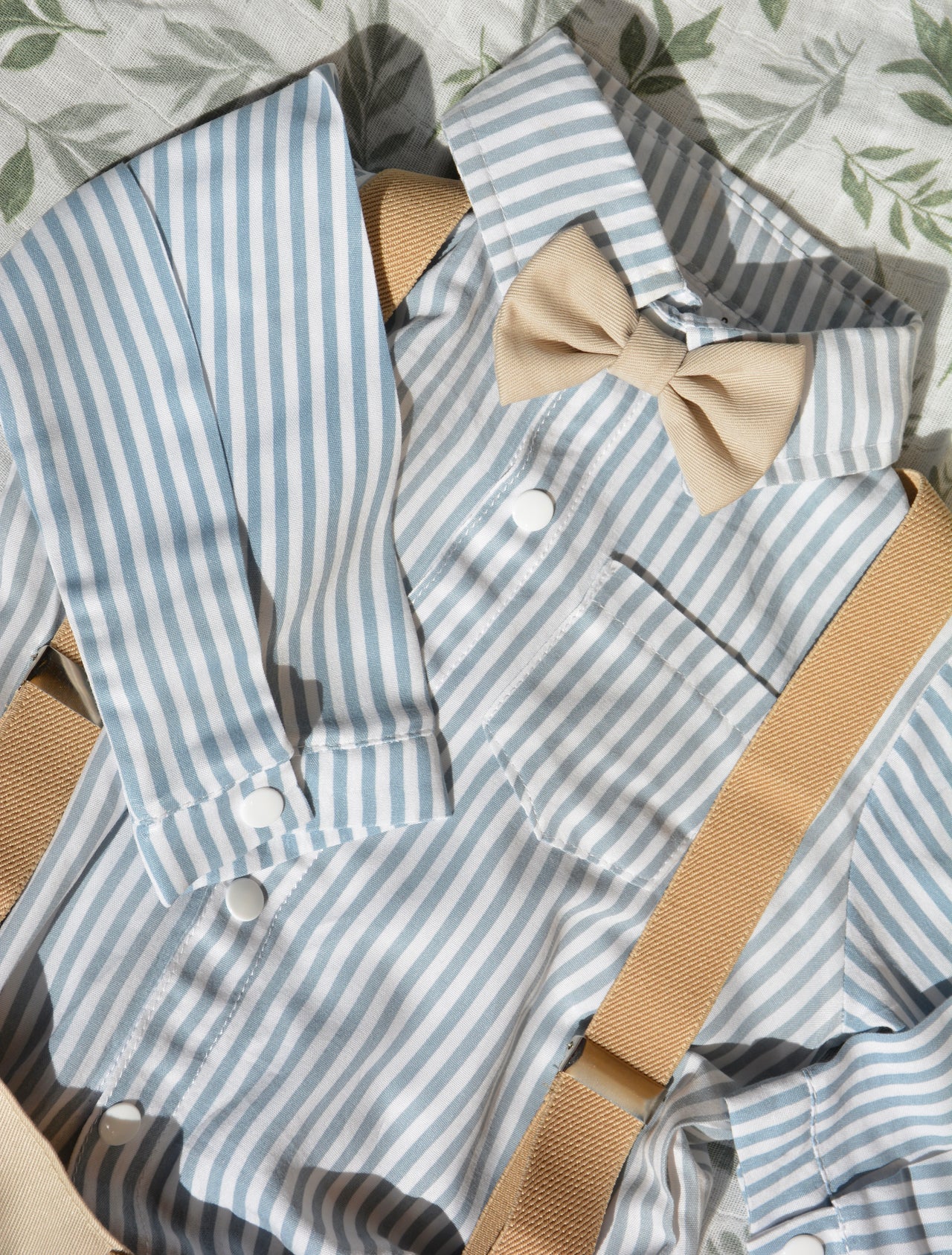 Little Lads Set - Teal stripe and Stone