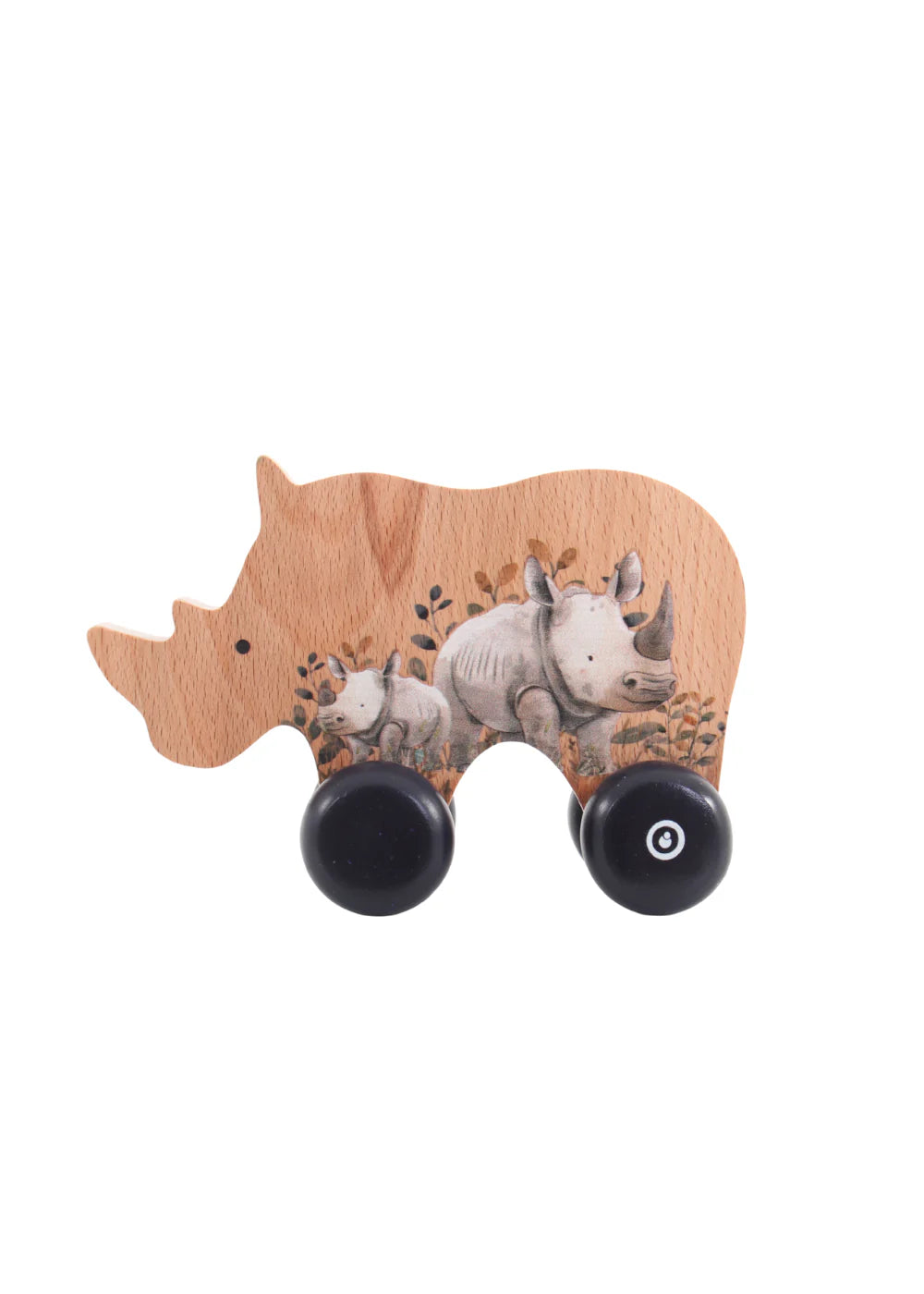 Grow Baby - Wooden Rhino Push Toy | On Safari