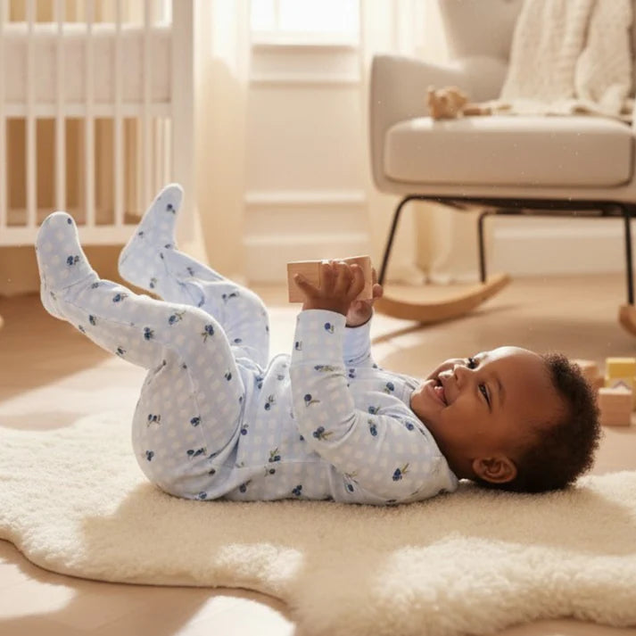 Magnetic Munchkin - Gingham Blueberry Romper