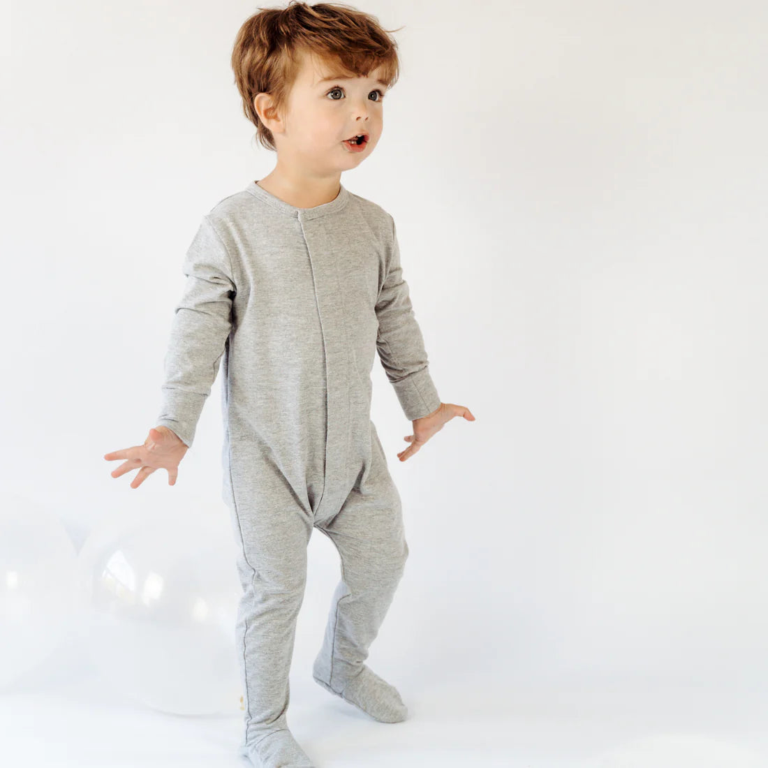 Magnetic Munchkin - Grey Melange Romper