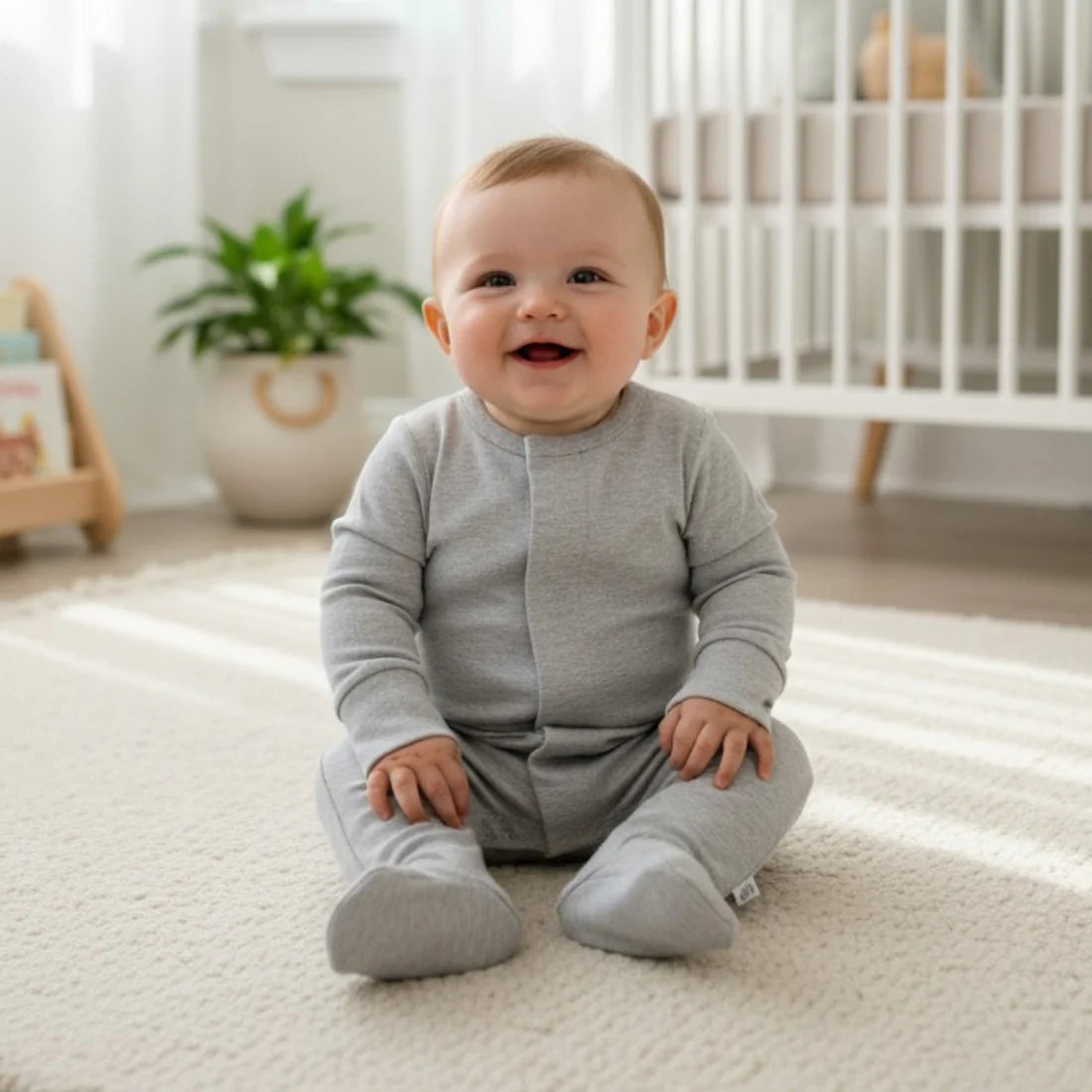Magnetic Munchkin - Grey Melange Romper