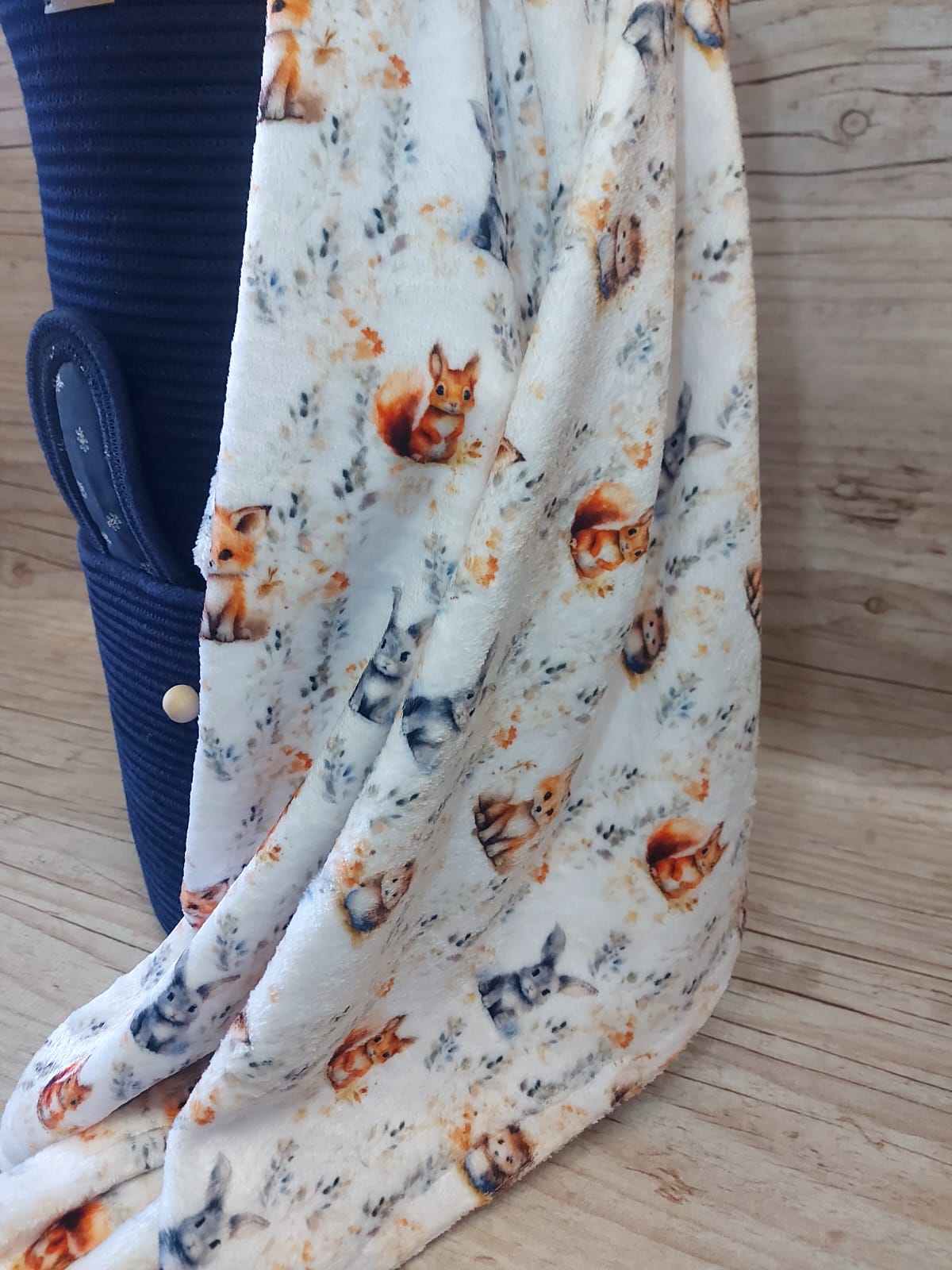 Woodlands animals fleece blanket