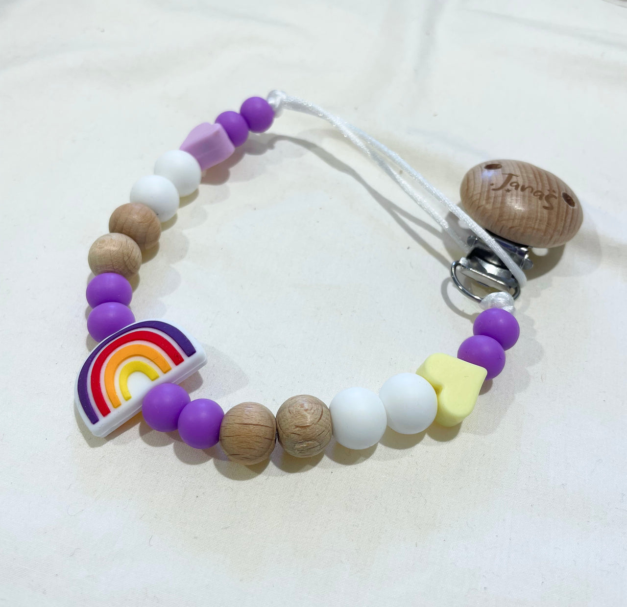 Silicone Purple Rainbow Dummy Clip