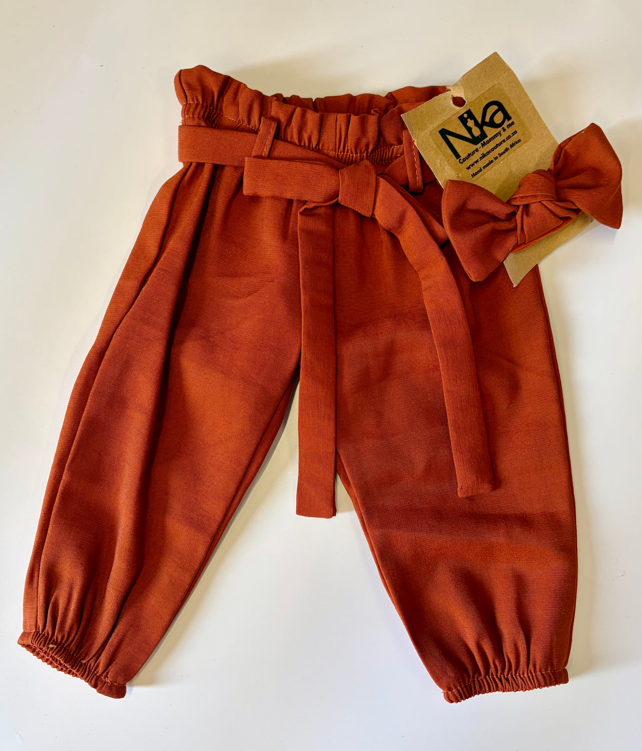 Nika - Rust Long Pants and Headband Set