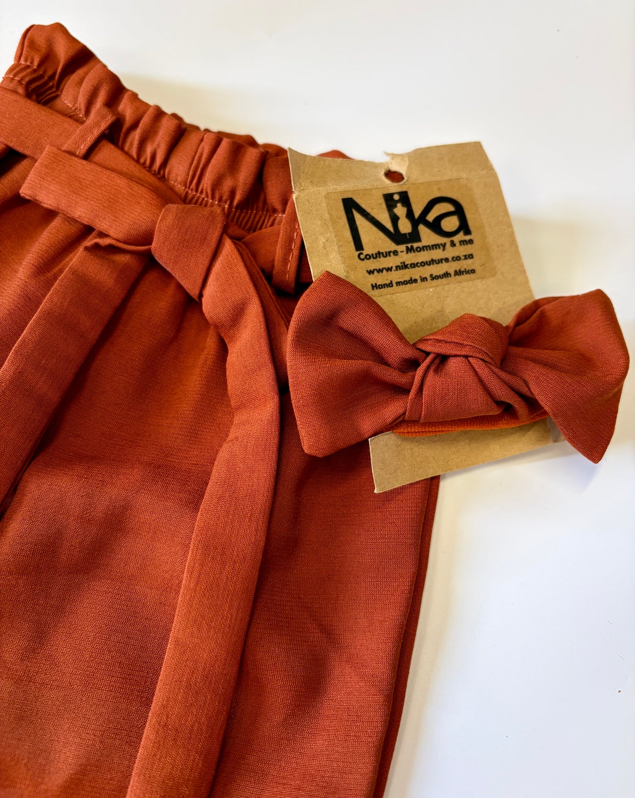 Nika - Rust Long Pants and Headband Set