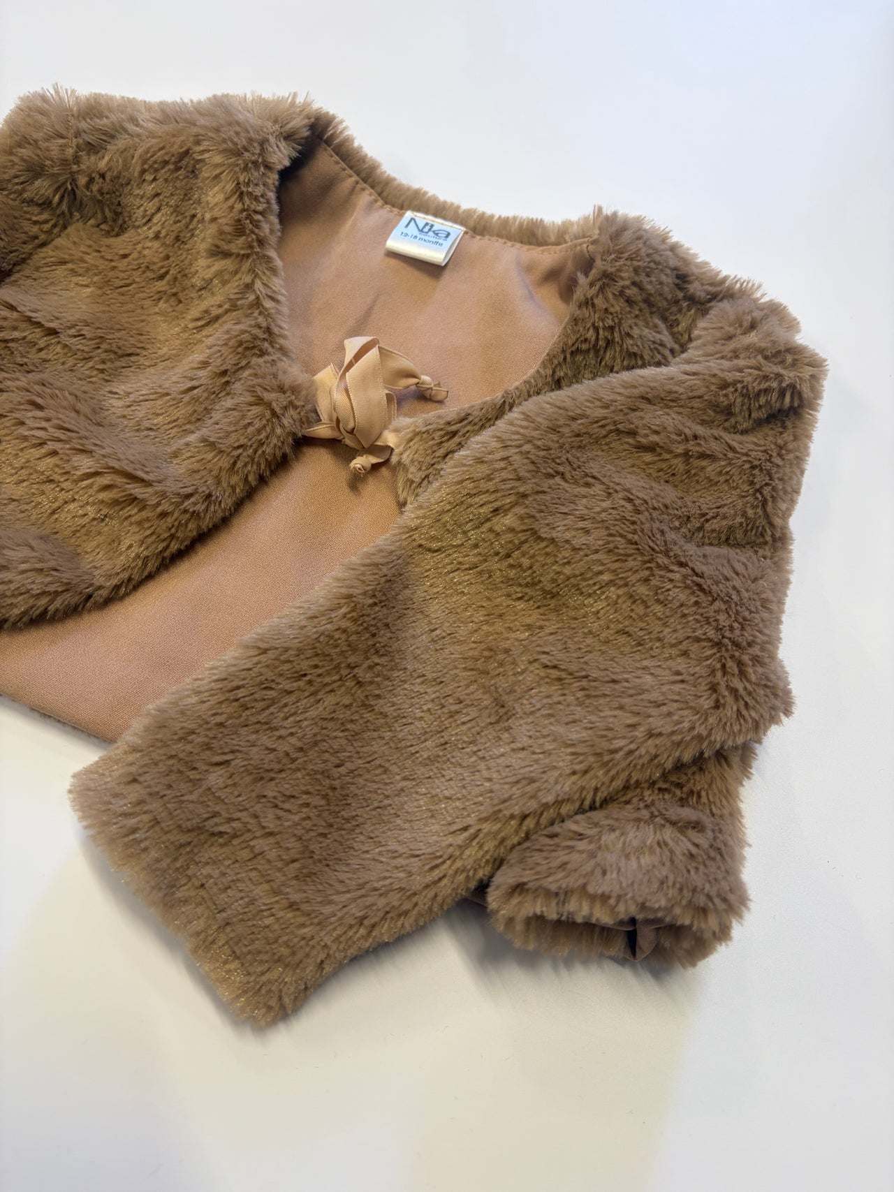 Nika - Beige Long Sleeve Bolero - No Frill