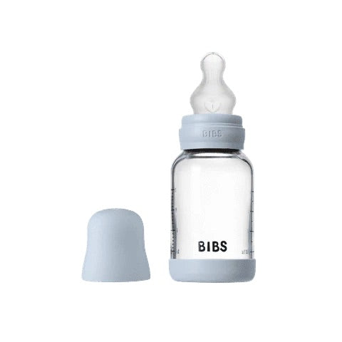BIBS Glass Baby Bottle 120ml - 1 Pack - SILICONE