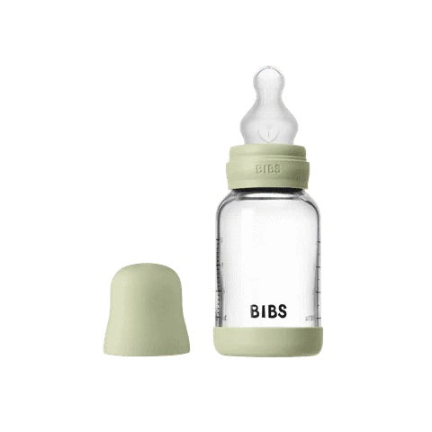 BIBS Glass Baby Bottle 120ml - 1 Pack - SILICONE