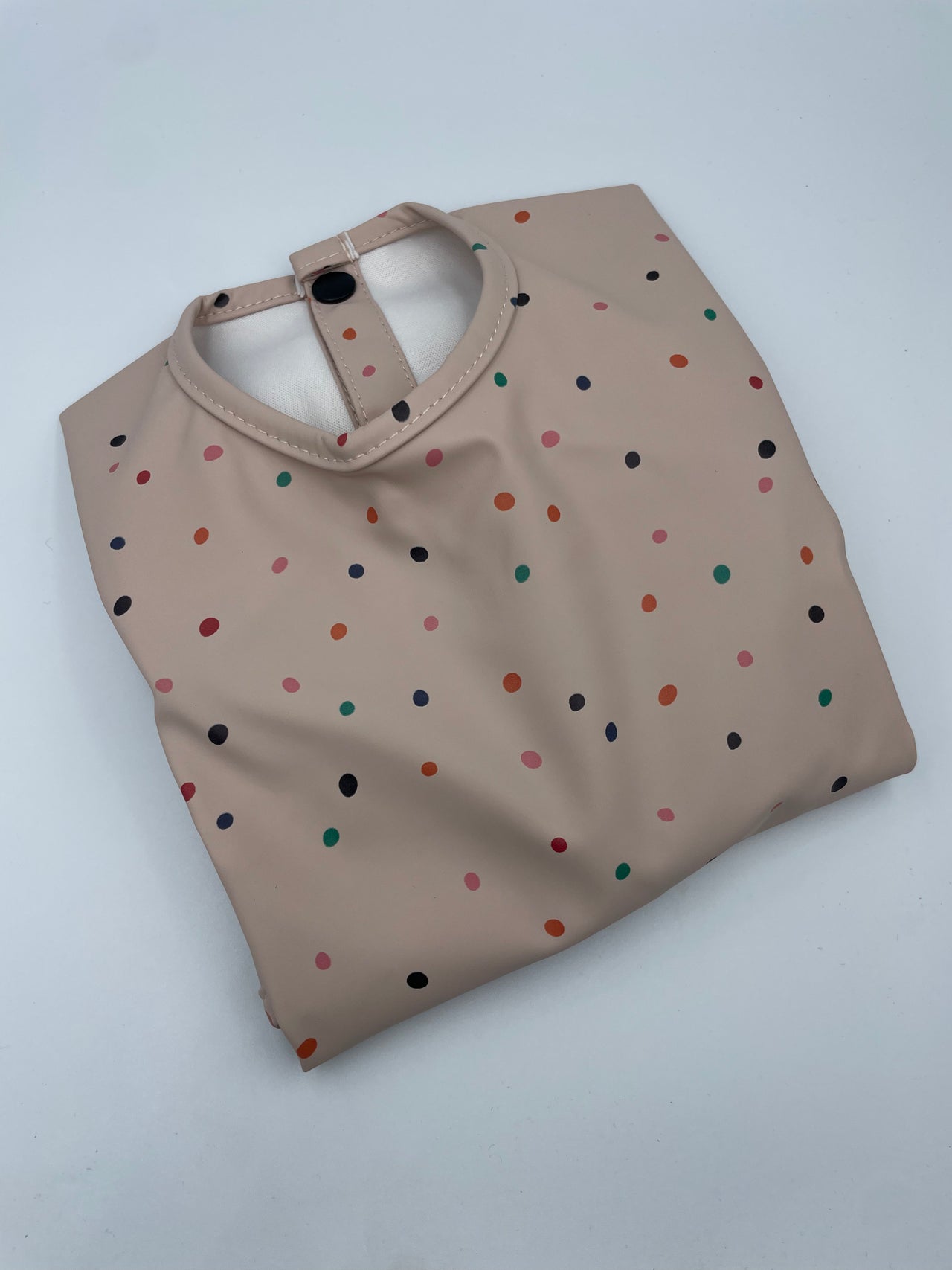 Long sleeve waterproof bib - Rainbow Dots