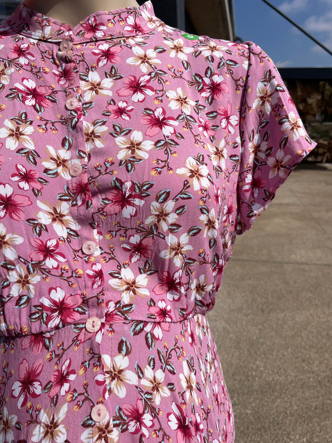 Nika - Dusty pink floral button up maternity dress