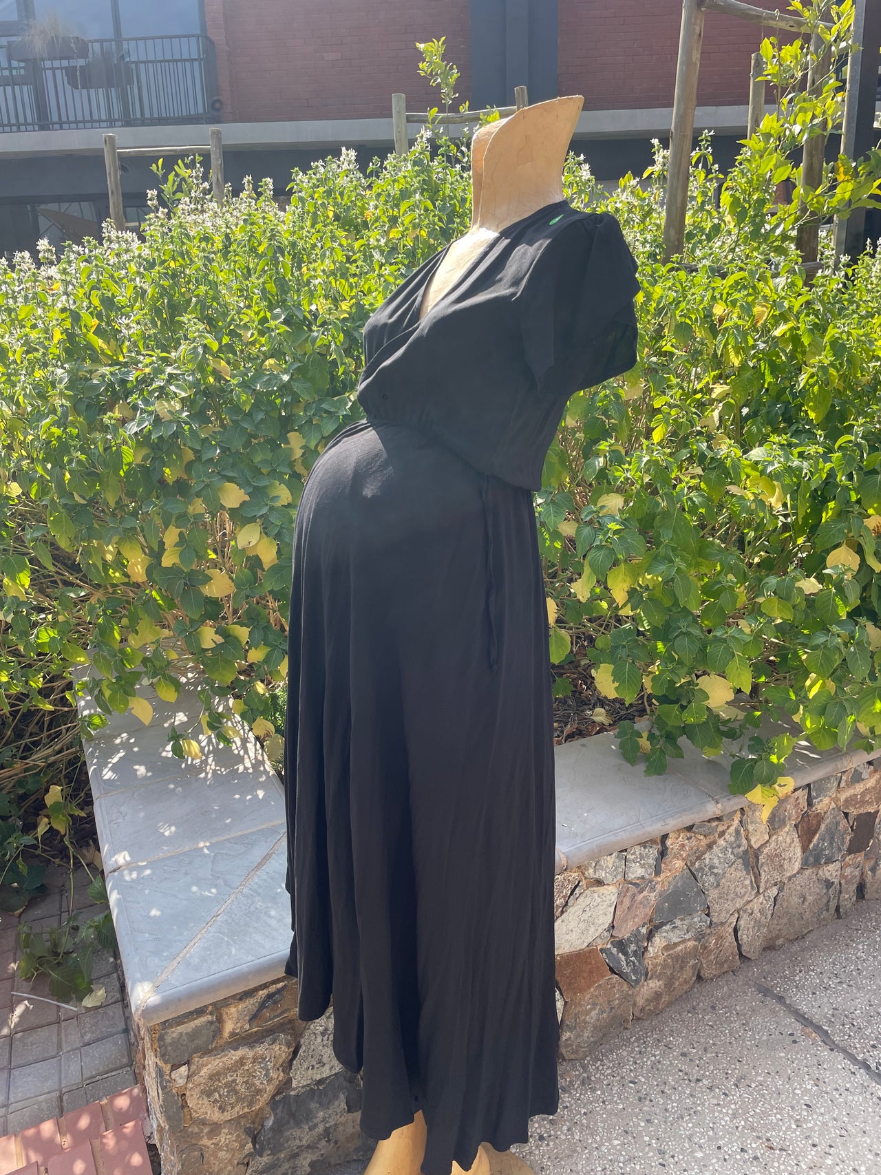 Nika - Black wrap-over maternity dress