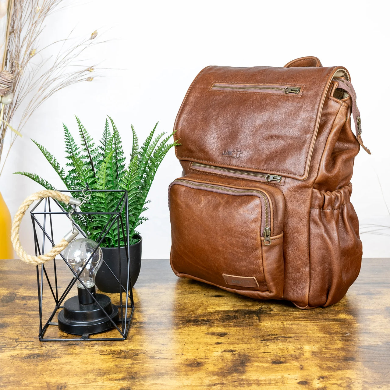JJS - Medium Leather Nappy Bag