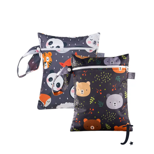 Black and grey animals small wet bag