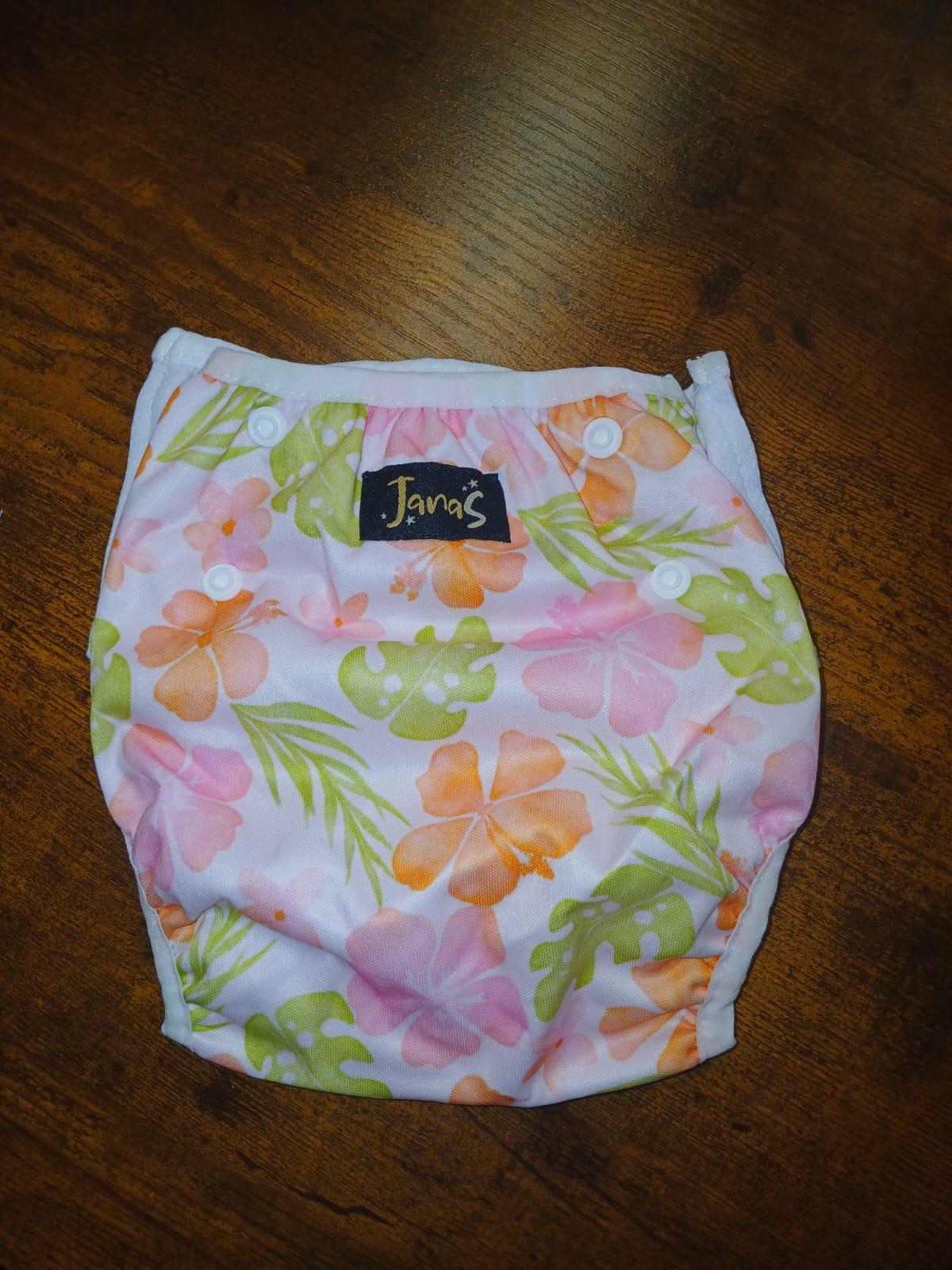 Orange and Pink Flowers Swim Diaper