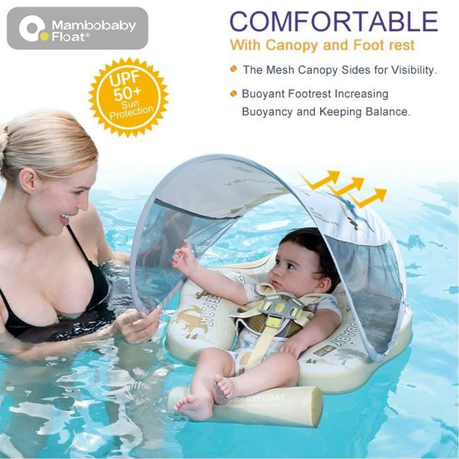Mambobaby baby float in back floating position