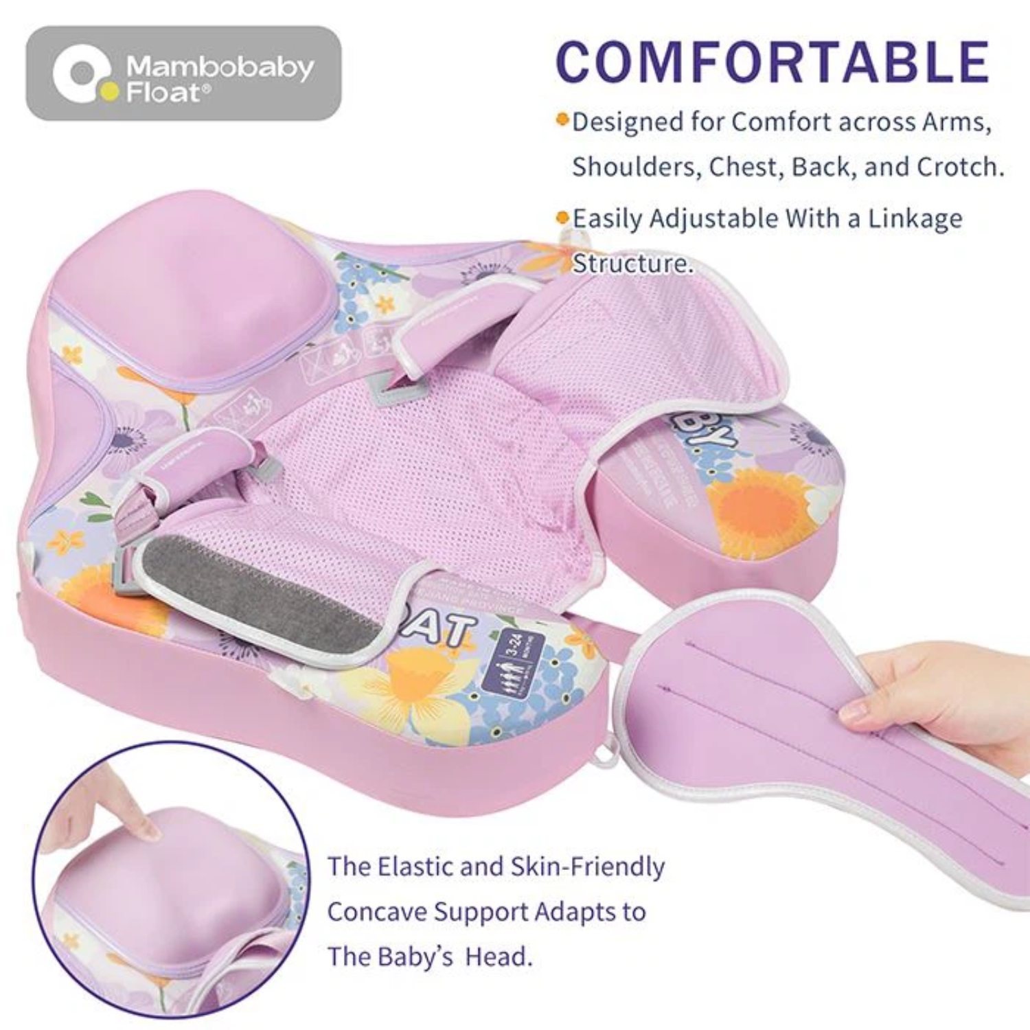 Mambobaby baby float in back-floating position
