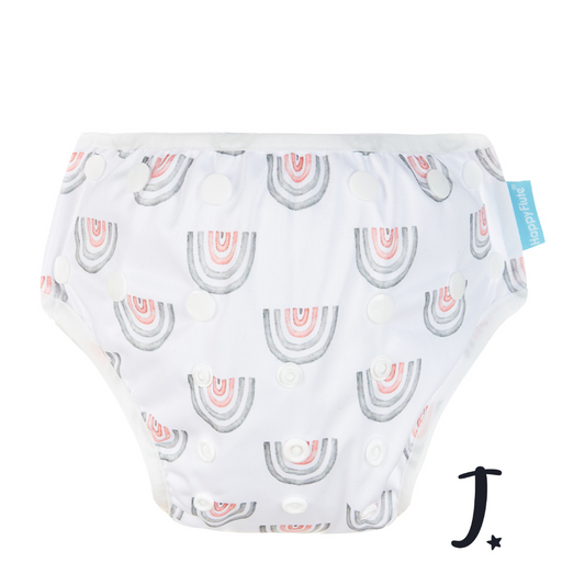 Green and orange rainbows Swim diaper