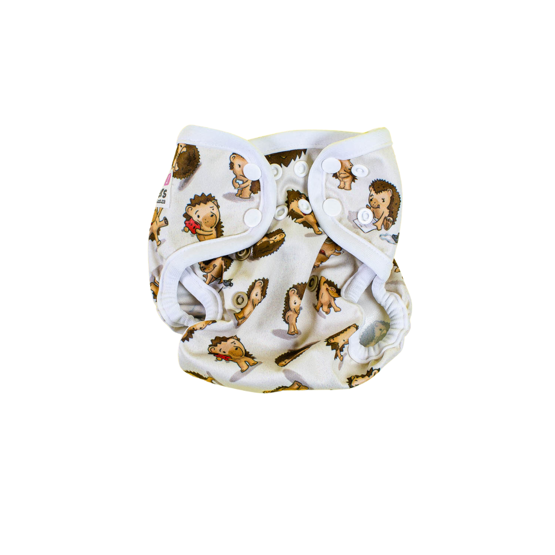 Mini matters PUL cover - newborn - Sam the hedgehog