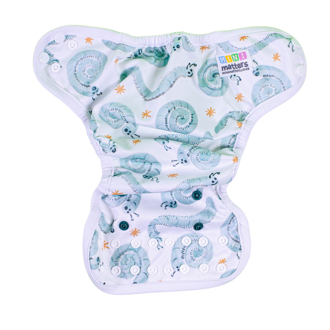 Mini matters PUL cover - newborn - Green shongololo