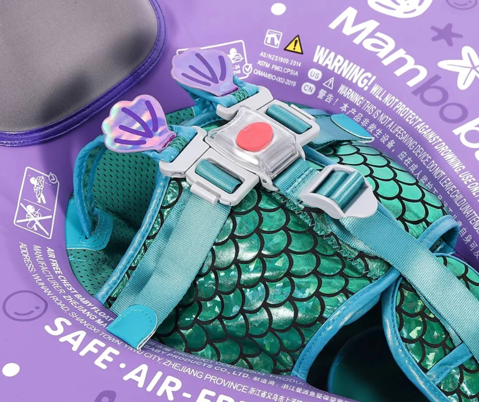 Mambobaby chest and back float - Air free - With canopy - Mermaid