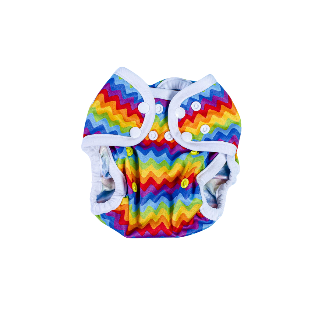 Mini matters PUL cover - newborn - Rainbow