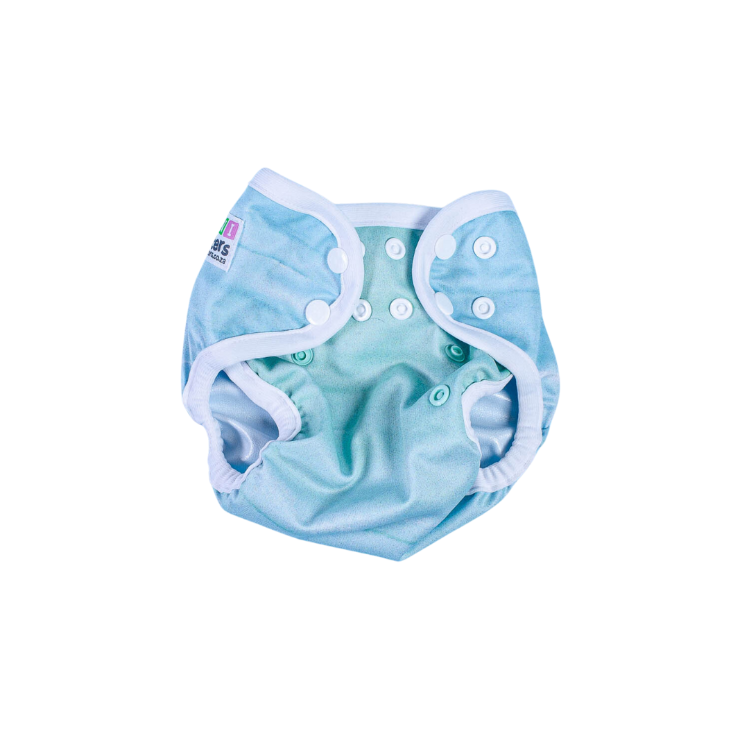 Mini matters PUL cover - newborn - Blue watercolor