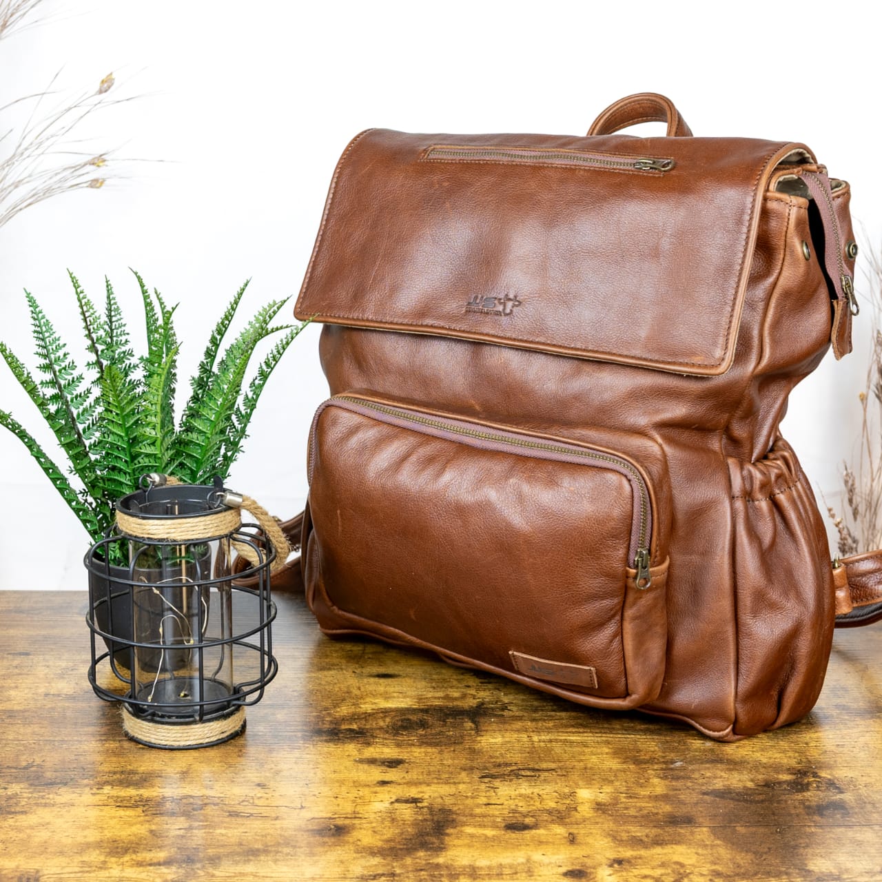 JJS - Large Leather Nappy Bag