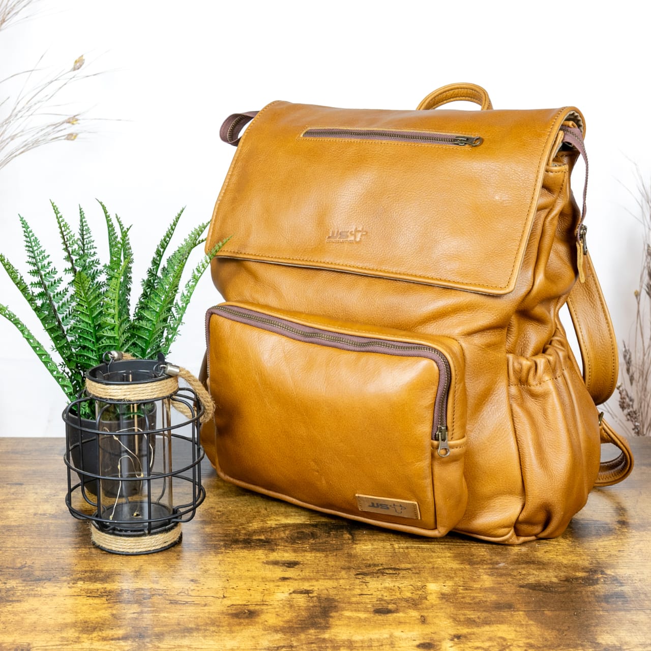 JJS - Large Leather Nappy Bag