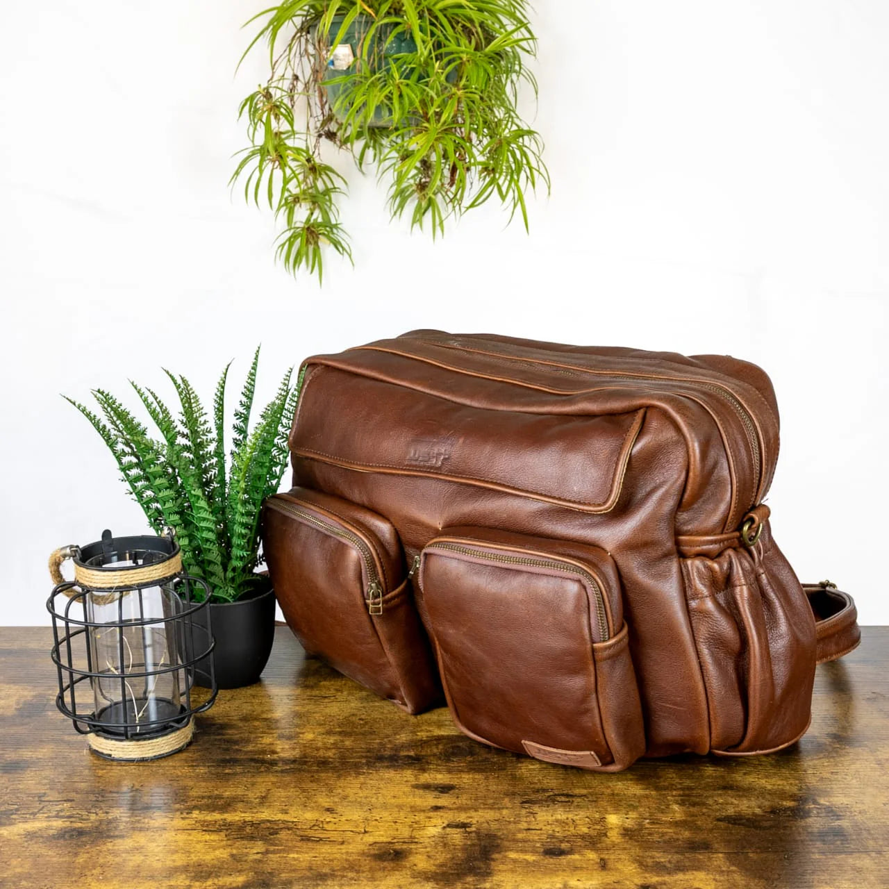 JJS Leather - XL Leather Nappy Bag