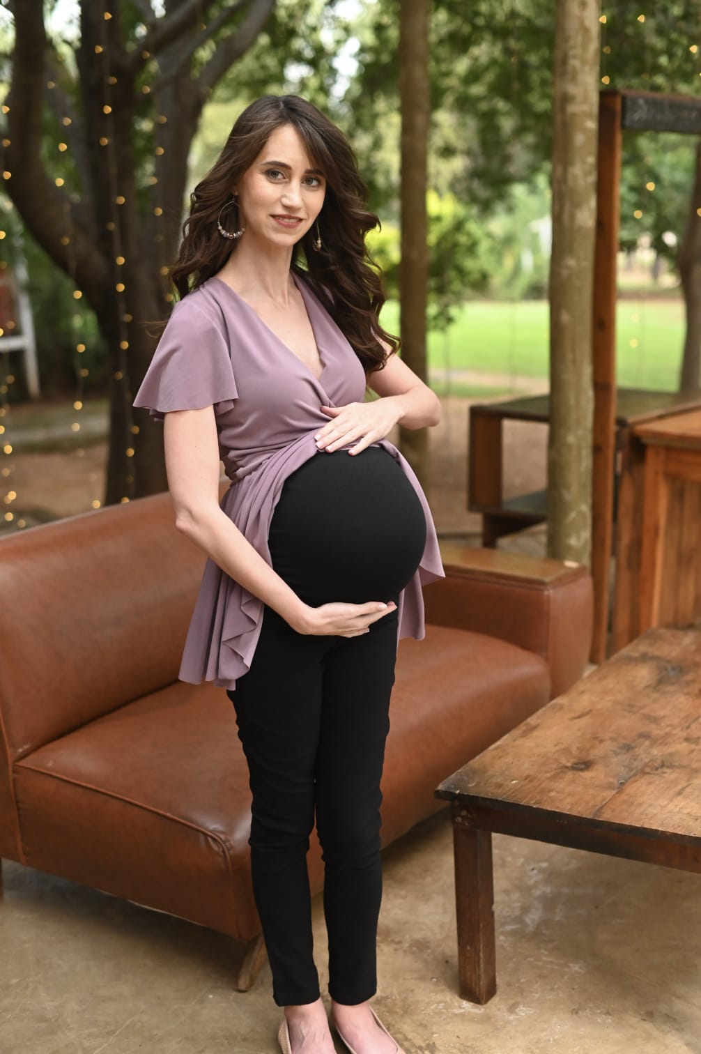 Nika - Navy long maternity pants