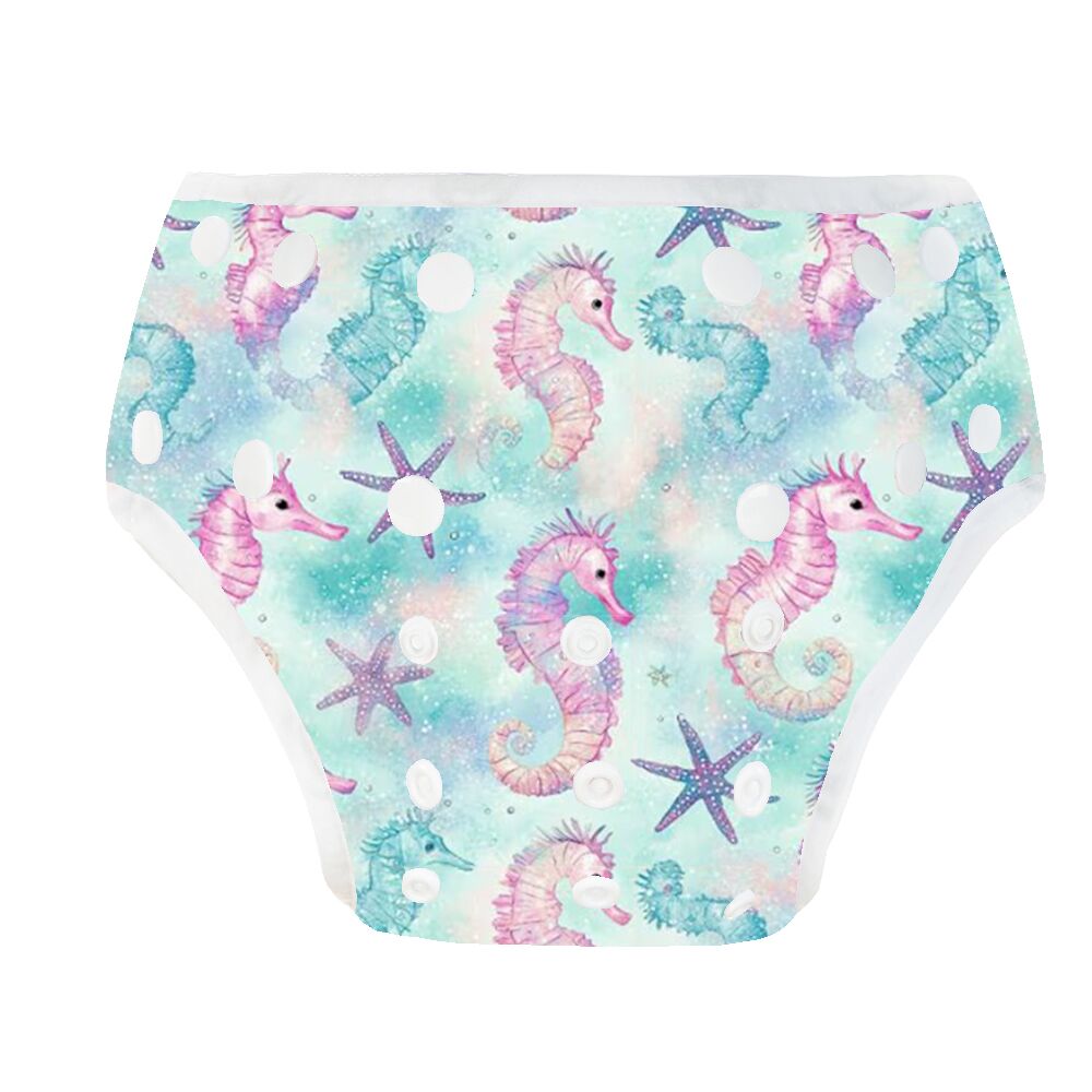 Pink Seahorse Swim Diaper