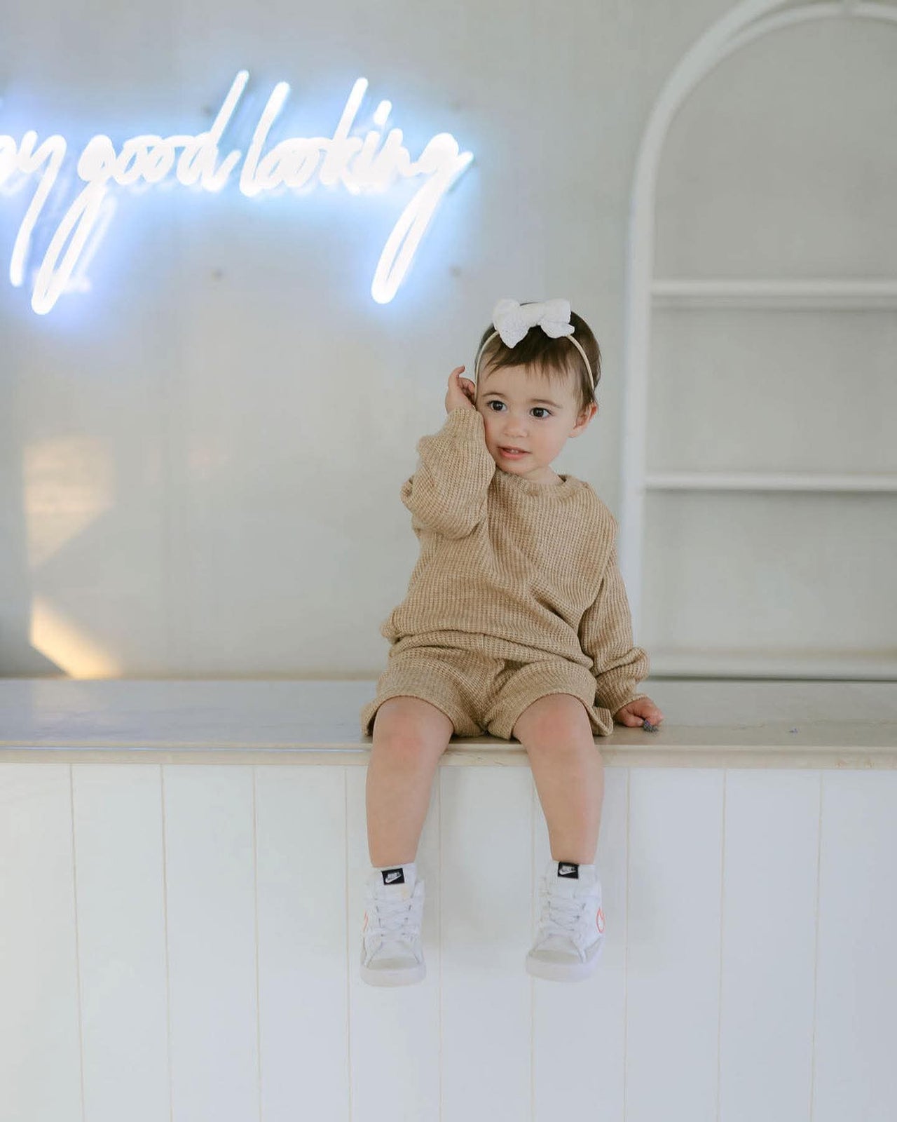 Eternal Spring - Knitted Long Sleeve Beige Set