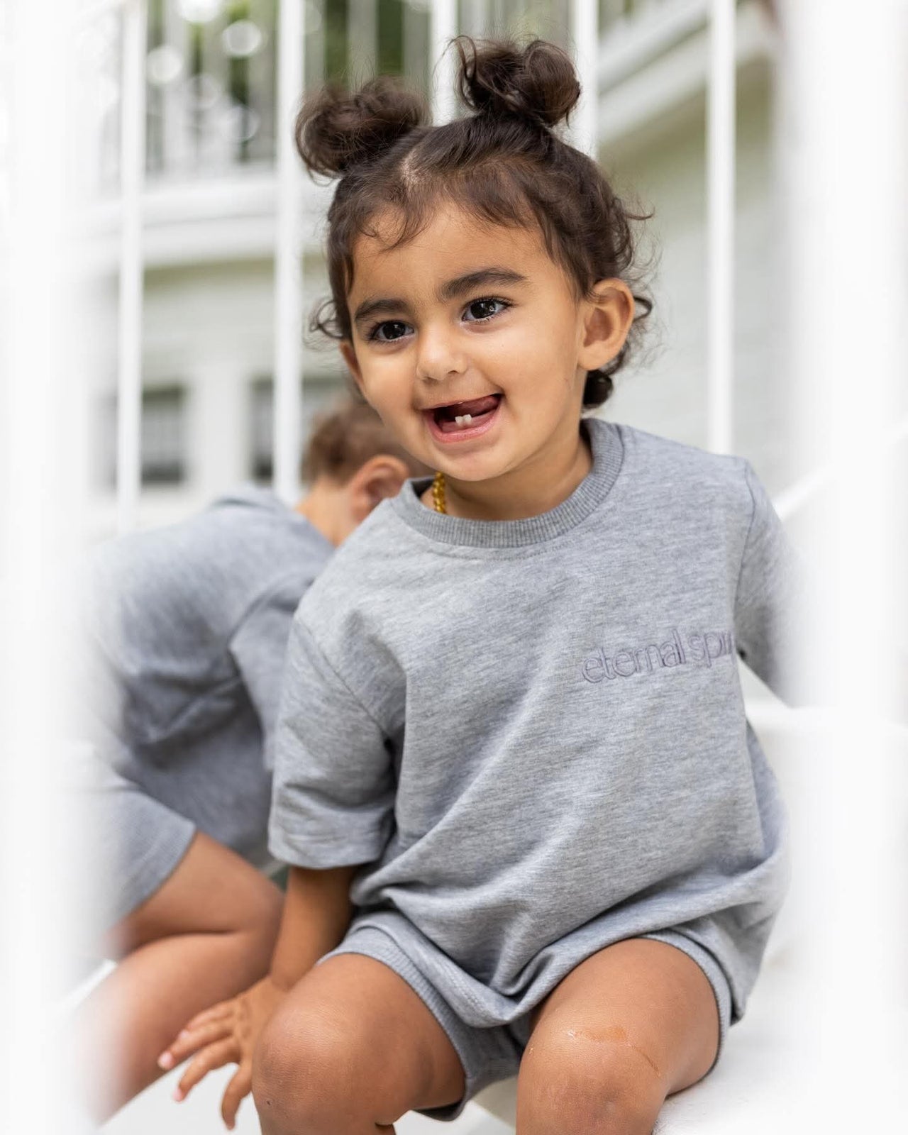 Eternal Spring - T-shirt and Shorts Toddler Set - Grey