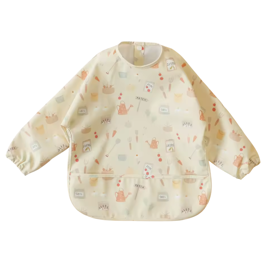 Long sleeve - waterproof feeding and messy play bibs -1-2 years- Various prints
