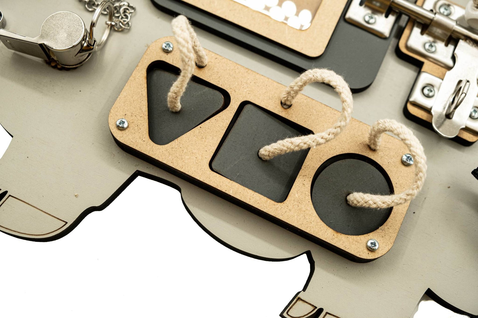 Kiani toddler busy board with gears and beads