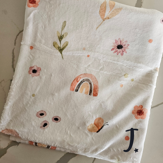 Butterfly garden fleece blanket
