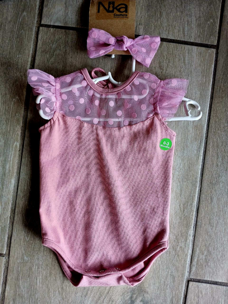 Pink polka dot girl vest with headband set