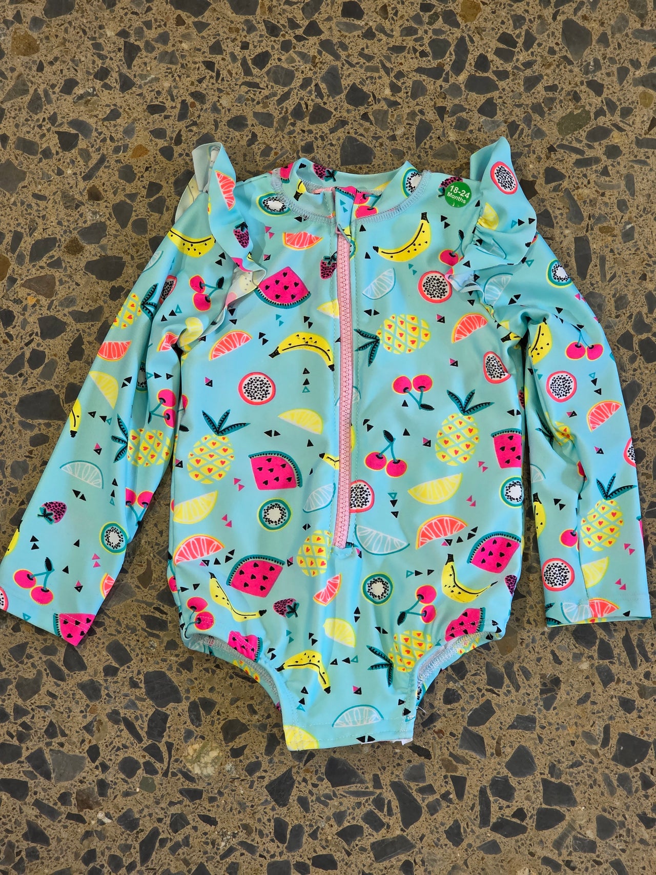 Nika - Turquoise fruit girl swimsuit