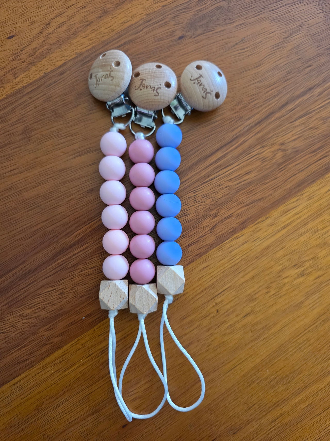 Solid Silicone Dummy Clips - pink & purple