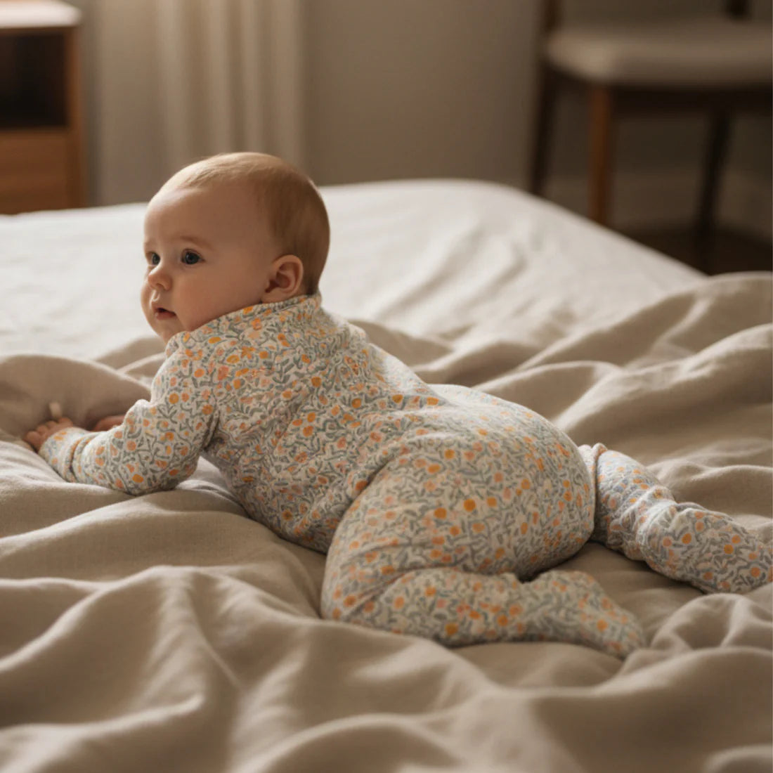 Magnetic Munchkin - Sage Floral Romper